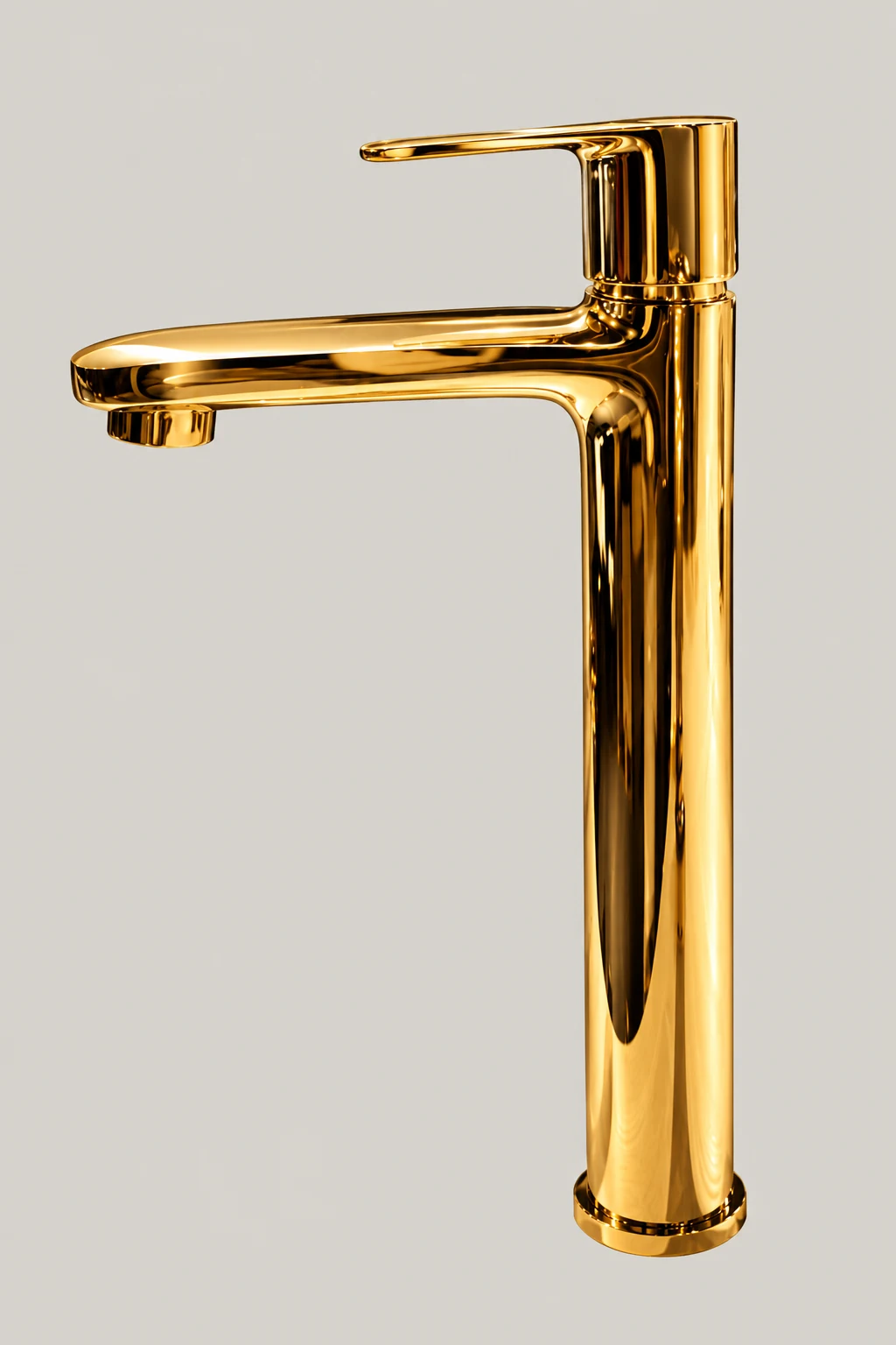 Gold tall single-lever basin mixer
