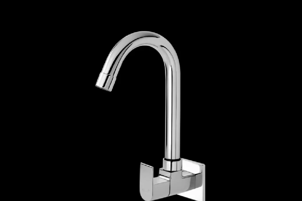 Sink Cock With Swivel ‘J’ Spout - Wall Mounted