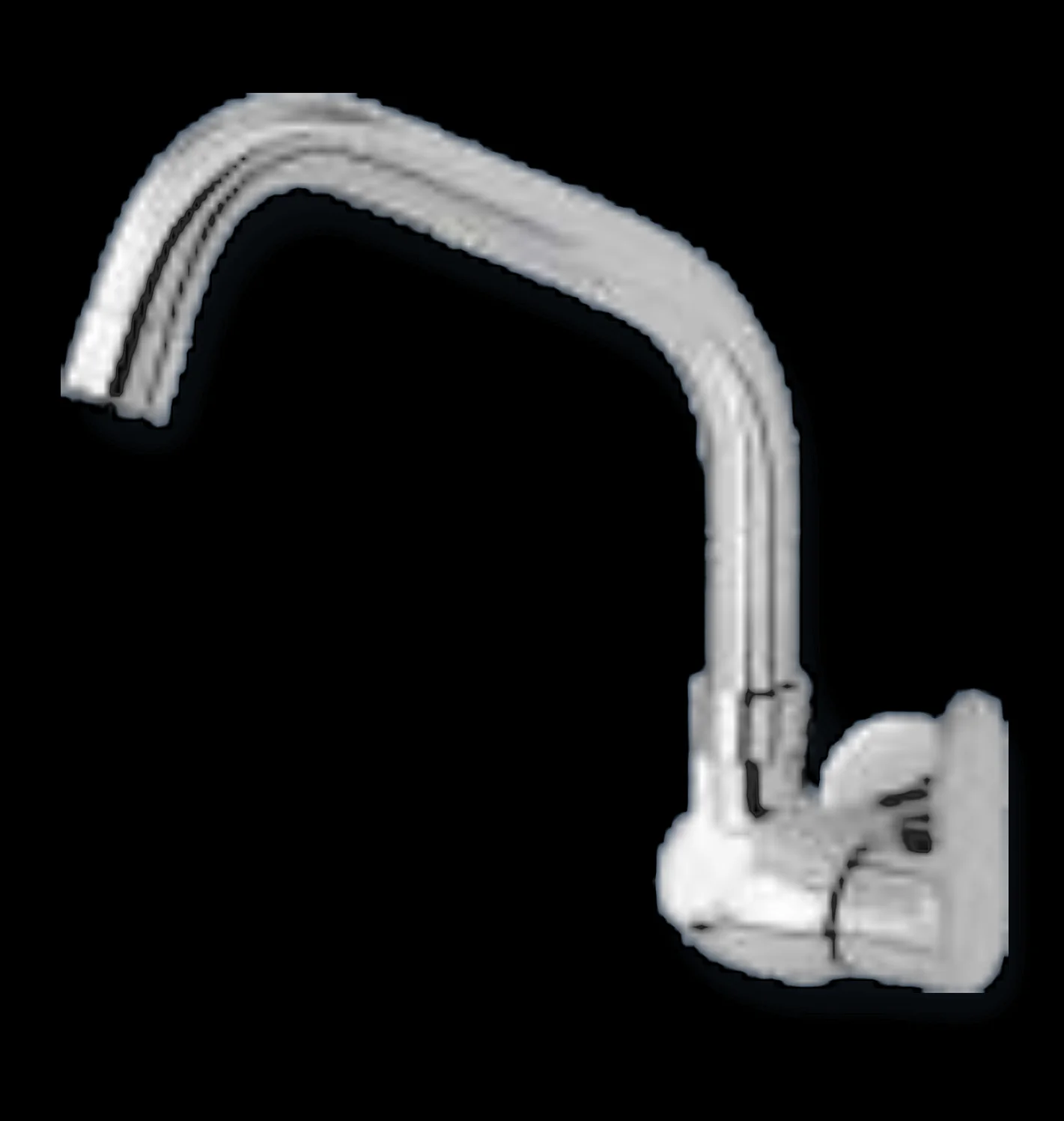 Sink Cock With Swivel ‘J’ Spout - Wall Mounted