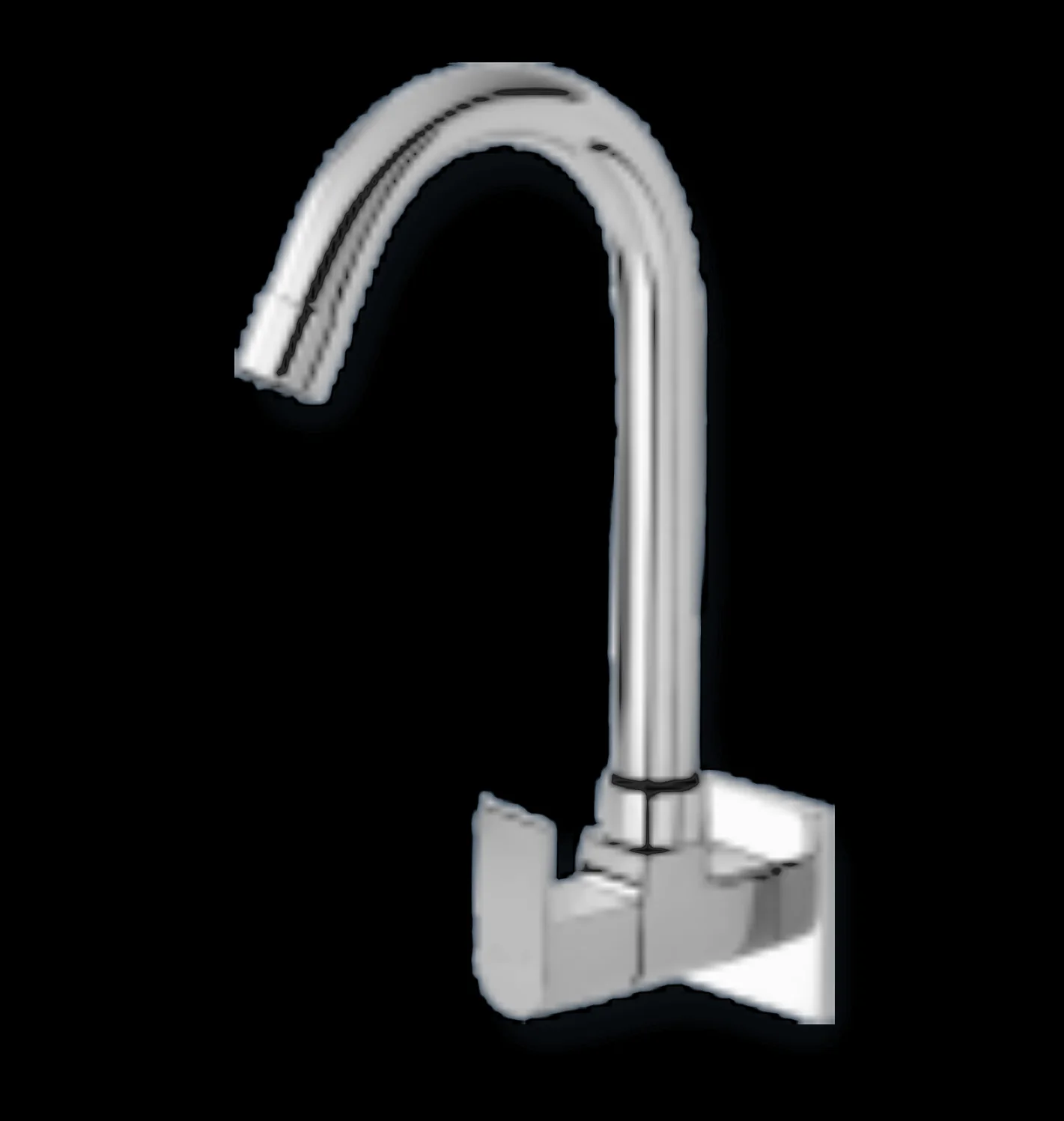 Sink Cock with Swivel ‘J’ Spout - Wall Mounted